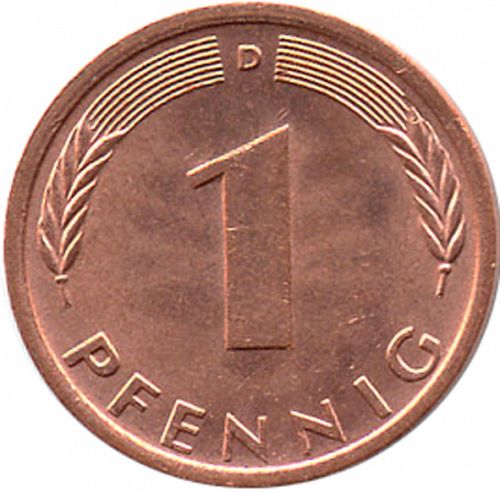 1 Pfennig Reverse Image minted in GERMANY in 1974D (1949-01 - Federal Republic)  - The Coin Database