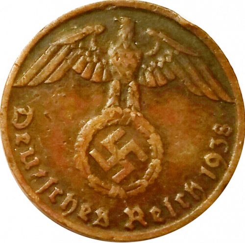 Reichspfenning Obverse Image minted in GERMANY in 1938B (1933-45 - Thrid Reich)  - The Coin Database