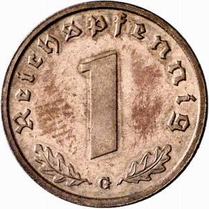 Reichspfenning Reverse Image minted in GERMANY in 1938G (1933-45 - Thrid Reich)  - The Coin Database
