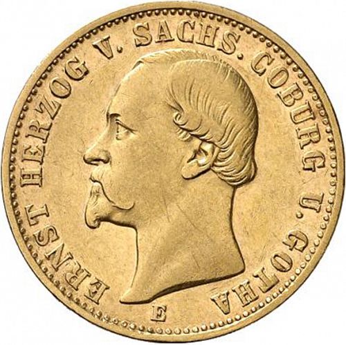 20 Mark Obverse Image minted in GERMANY in 1872E (1871-18 - Empire SAXE-COBURG-GOTHA)  - The Coin Database