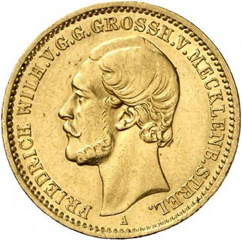 20 Mark Obverse Image minted in GERMANY in 1873A (1871-18 - Empire MECKLENBURG-STRELITZ)  - The Coin Database