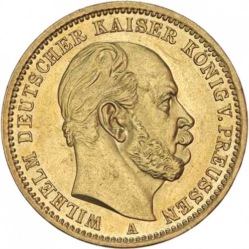 20 Mark Obverse Image minted in GERMANY in 1873A (1871-18 - Empire PRUSSIA)  - The Coin Database