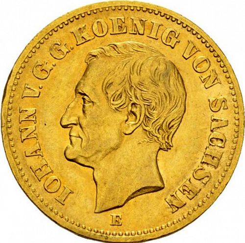 20 Mark Obverse Image minted in GERMANY in 1873E (1871-18 - Empire SAXONY-ALBERTINE)  - The Coin Database