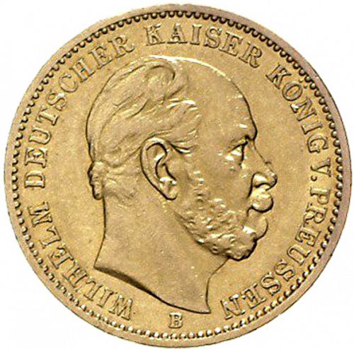 20 Mark Obverse Image minted in GERMANY in 1875B (1871-18 - Empire PRUSSIA)  - The Coin Database