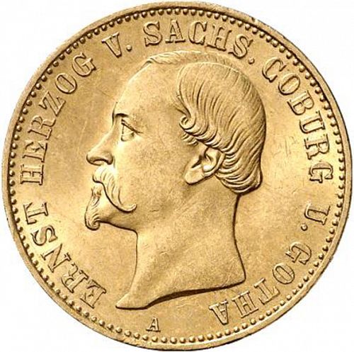 20 Mark Obverse Image minted in GERMANY in 1886A (1871-18 - Empire SAXE-COBURG-GOTHA)  - The Coin Database