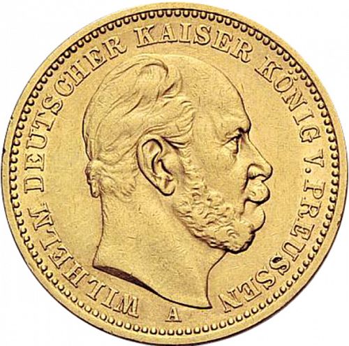 20 Mark Obverse Image minted in GERMANY in 1887A (1871-18 - Empire PRUSSIA)  - The Coin Database
