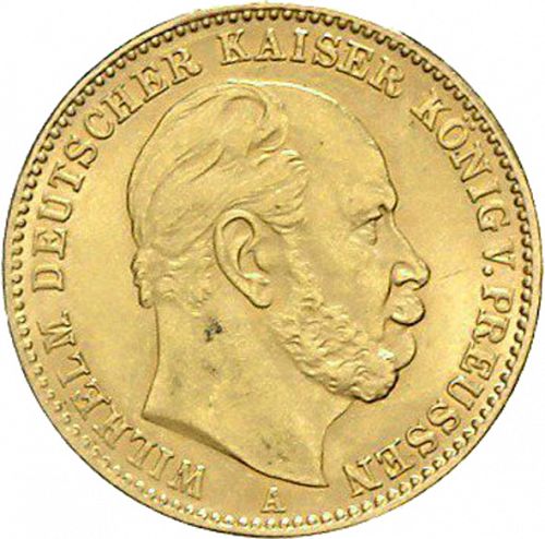 20 Mark Obverse Image minted in GERMANY in 1888A (1871-18 - Empire PRUSSIA)  - The Coin Database