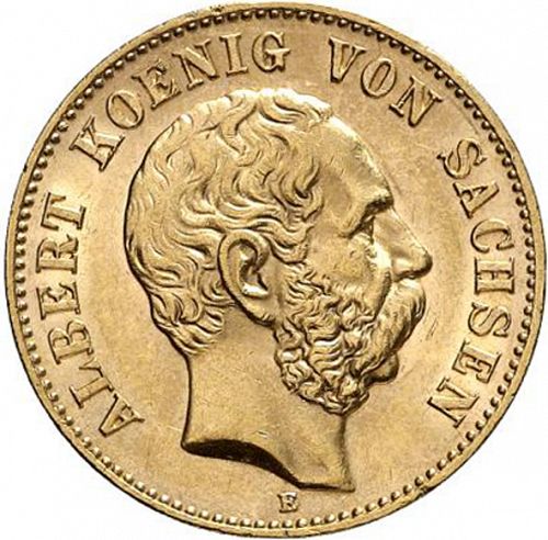10 Mark Obverse Image minted in GERMANY in 1894E (1871-18 - Empire SAXONY-ALBERTINE)  - The Coin Database