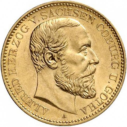 20 Mark Obverse Image minted in GERMANY in 1895A (1871-18 - Empire SAXE-COBURG-GOTHA)  - The Coin Database