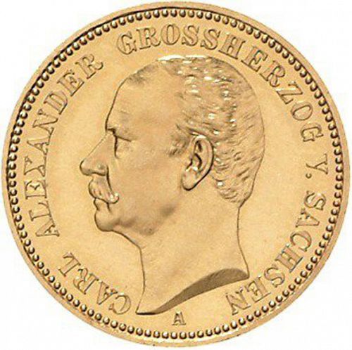 20 Mark Obverse Image minted in GERMANY in 1896A (1871-18 - Empire SAXE-WEIMAR-EISENACH)  - The Coin Database