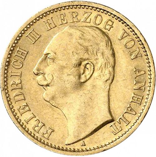20 Mark Obverse Image minted in GERMANY in 1904A (1871-18 - Empire ANHALT-DESSAU)  - The Coin Database