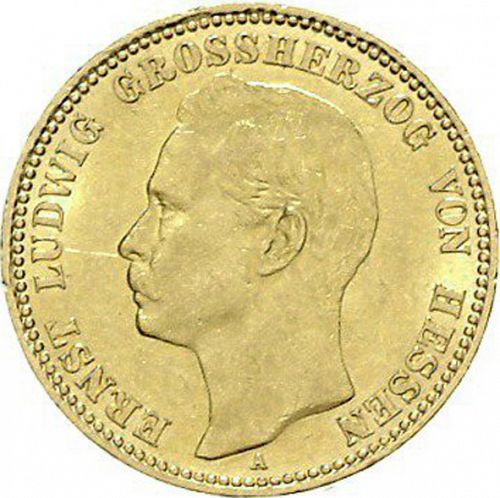 20 Mark Obverse Image minted in GERMANY in 1911A (1871-18 - Empire HESSE-DARMSTATDT)  - The Coin Database