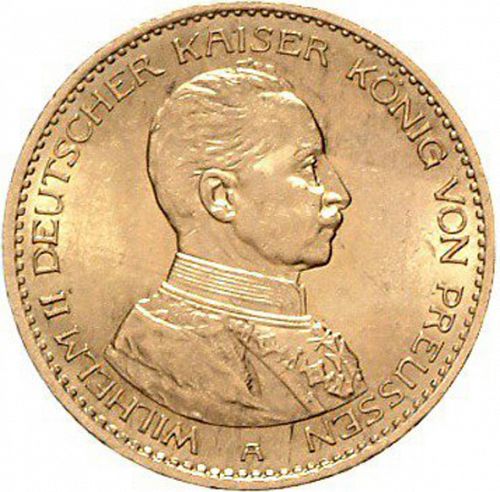 20 Mark Obverse Image minted in GERMANY in 1915A (1871-18 - Empire PRUSSIA)  - The Coin Database