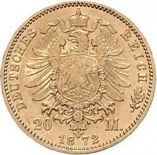 20 Mark Reverse Image minted in GERMANY in 1872A (1871-18 - Empire MECKLENBURG-SCHWERIN)  - The Coin Database