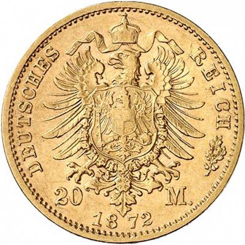 20 Mark Reverse Image minted in GERMANY in 1872E (1871-18 - Empire SAXE-COBURG-GOTHA)  - The Coin Database