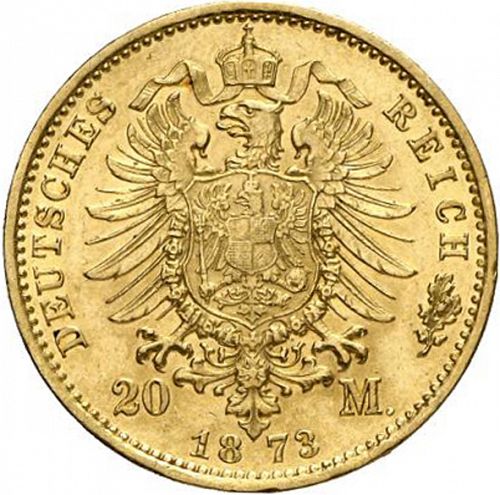 20 Mark Reverse Image minted in GERMANY in 1873A (1871-18 - Empire MECKLENBURG-STRELITZ)  - The Coin Database