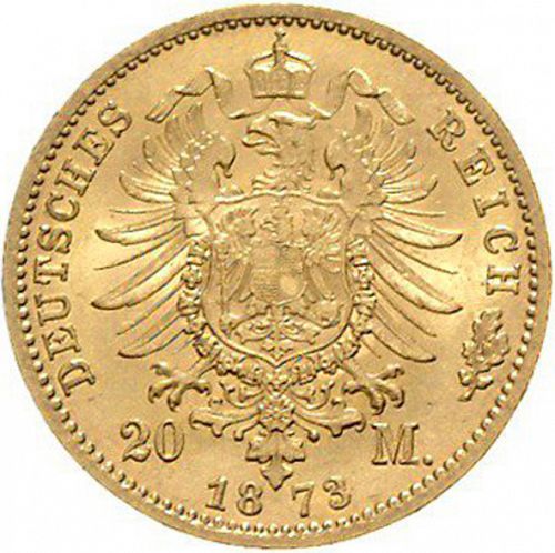 20 Mark Reverse Image minted in GERMANY in 1873C (1871-18 - Empire PRUSSIA)  - The Coin Database