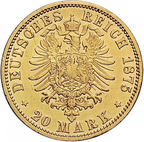 5 Mark Reverse Image minted in GERMANY in 1875A (1871-18 - Empire BRUNSWICK-WOLFENBUTTEL)  - The Coin Database