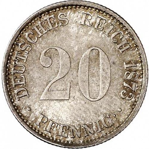 20 Pfenning Obverse Image minted in GERMANY in 1873A (1871-18 - Empire)  - The Coin Database
