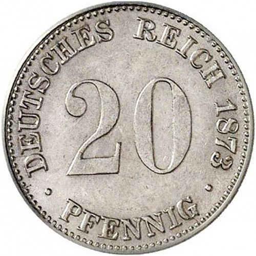 20 Pfenning Obverse Image minted in GERMANY in 1873H (1871-18 - Empire)  - The Coin Database