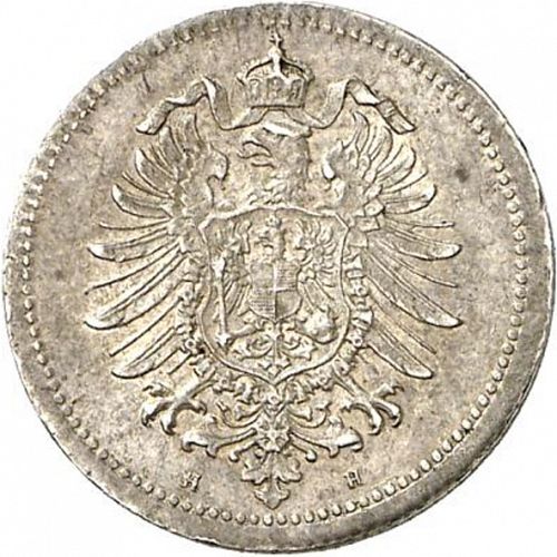 20 Pfenning Reverse Image minted in GERMANY in 1876H (1871-18 - Empire)  - The Coin Database