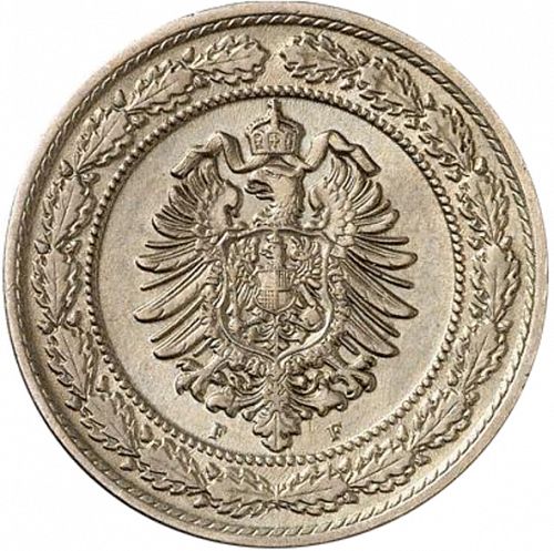 20 Pfenning Reverse Image minted in GERMANY in 1888F (1871-18 - Empire)  - The Coin Database