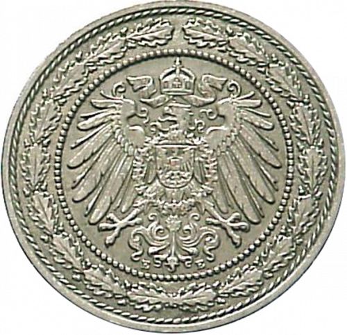 20 Pfenning Reverse Image minted in GERMANY in 1892E (1871-18 - Empire)  - The Coin Database