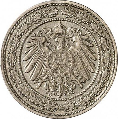 20 Pfenning Reverse Image minted in GERMANY in 1892G (1871-18 - Empire)  - The Coin Database