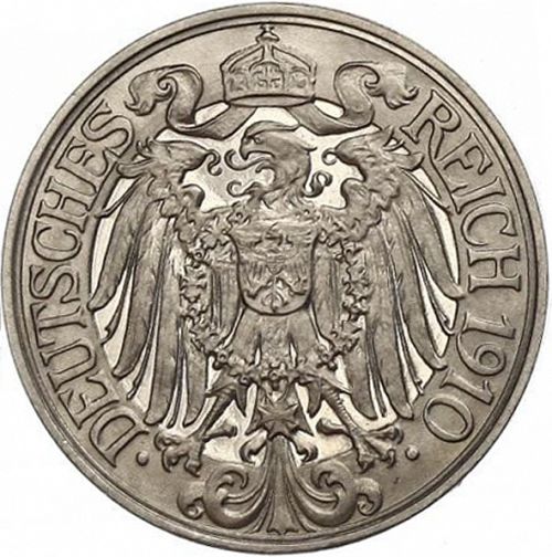 25 Pfenning Reverse Image minted in GERMANY in 1910A (1871-18 - Empire)  - The Coin Database