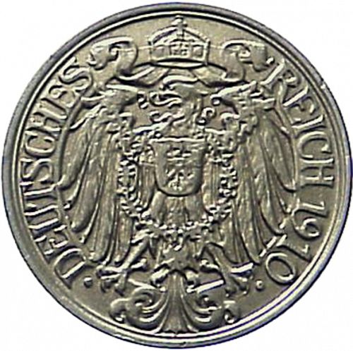 25 Pfenning Reverse Image minted in GERMANY in 1910E (1871-18 - Empire)  - The Coin Database