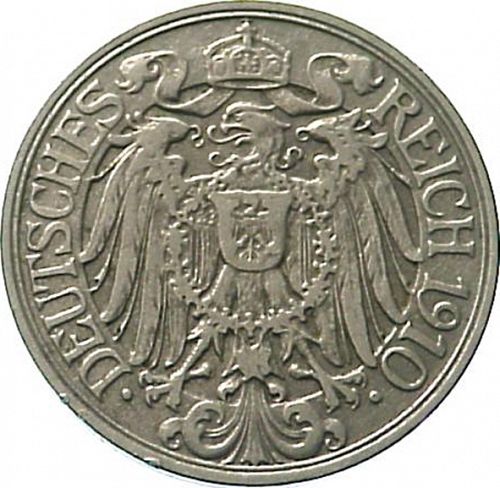 25 Pfenning Reverse Image minted in GERMANY in 1910G (1871-18 - Empire)  - The Coin Database
