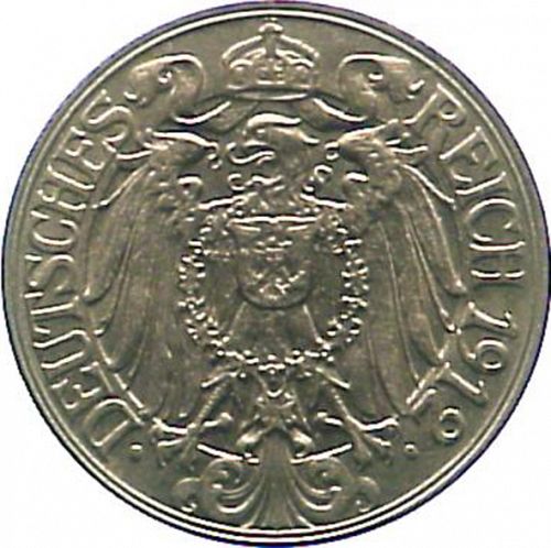 25 Pfenning Reverse Image minted in GERMANY in 1912F (1871-18 - Empire)  - The Coin Database