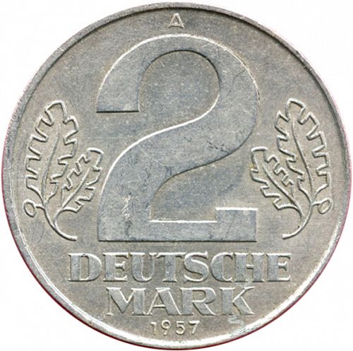 2 Mark Reverse Image minted in GERMANY in 1957A (1949-90 - Democratic Republic)  - The Coin Database