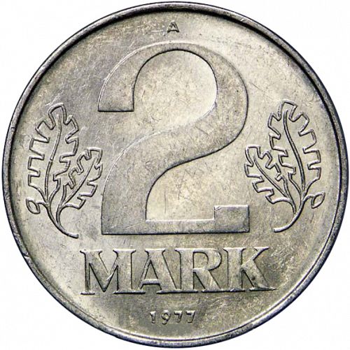 2 Mark Reverse Image minted in GERMANY in 1977A (1949-90 - Democratic Republic)  - The Coin Database
