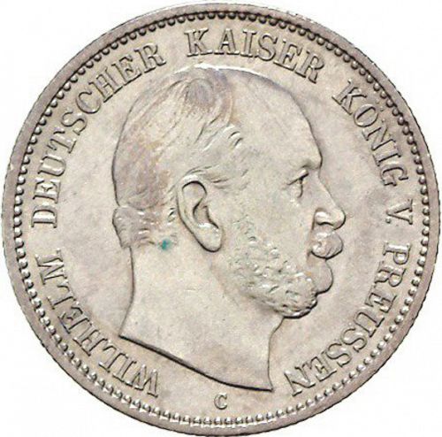 2 Mark Obverse Image minted in GERMANY in 1876C (1871-18 - Empire PRUSSIA)  - The Coin Database