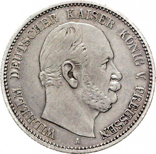 2 Mark Obverse Image minted in GERMANY in 1877A (1871-18 - Empire PRUSSIA)  - The Coin Database