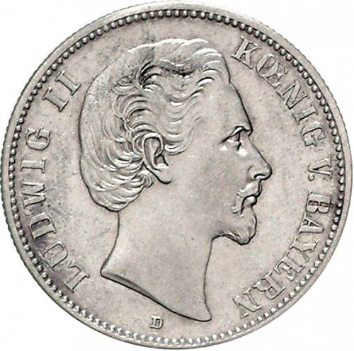 2 Mark Obverse Image minted in GERMANY in 1877D (1871-18 - Empire BAVARIA)  - The Coin Database