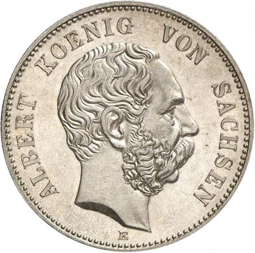 2 Mark Obverse Image minted in GERMANY in 1888E (1871-18 - Empire SAXONY-ALBERTINE)  - The Coin Database