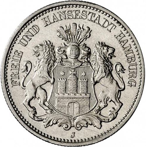 2 Mark Obverse Image minted in GERMANY in 1888J (1871-18 - Empire HAMBURG)  - The Coin Database