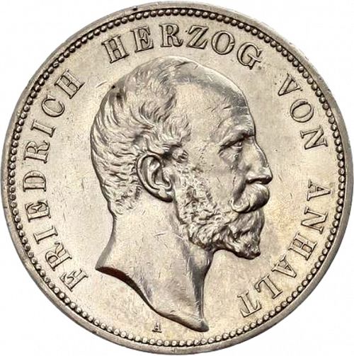 2 Mark Obverse Image minted in GERMANY in 1896A (1871-18 - Empire ANHALT-DESSAU)  - The Coin Database