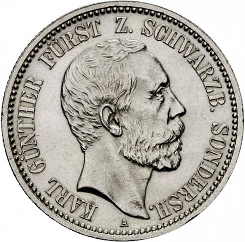 2 Mark Obverse Image minted in GERMANY in 1896A (1871-18 - Empire SCHWARZBURG-SONDERSHAUSEN)  - The Coin Database
