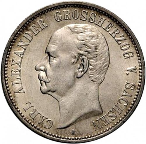 2 Mark Obverse Image minted in GERMANY in 1898A (1871-18 - Empire SAXE-WEIMAR-EISENACH)  - The Coin Database