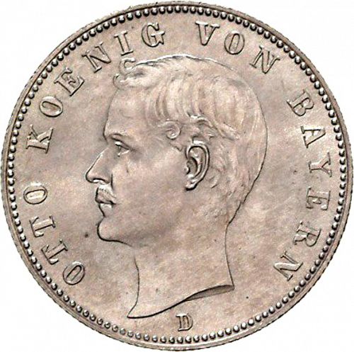 2 Mark Obverse Image minted in GERMANY in 1898D (1871-18 - Empire BAVARIA)  - The Coin Database