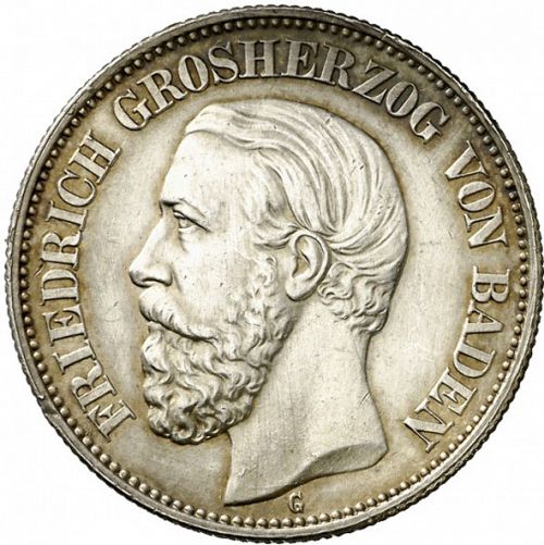 2 Mark Obverse Image minted in GERMANY in 1898G (1871-18 - Empire BADEN)  - The Coin Database