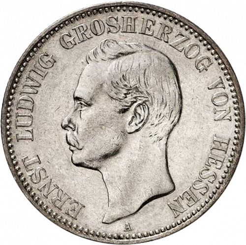 2 Mark Obverse Image minted in GERMANY in 1899A (1871-18 - Empire HESSE-DARMSTATDT)  - The Coin Database