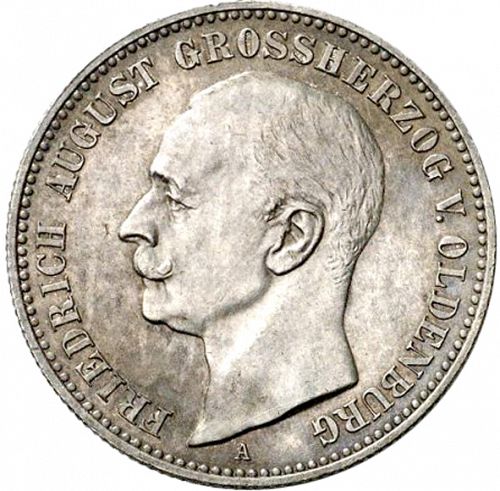 2 Mark Obverse Image minted in GERMANY in 1900A (1871-18 - Empire OLDENBURG)  - The Coin Database