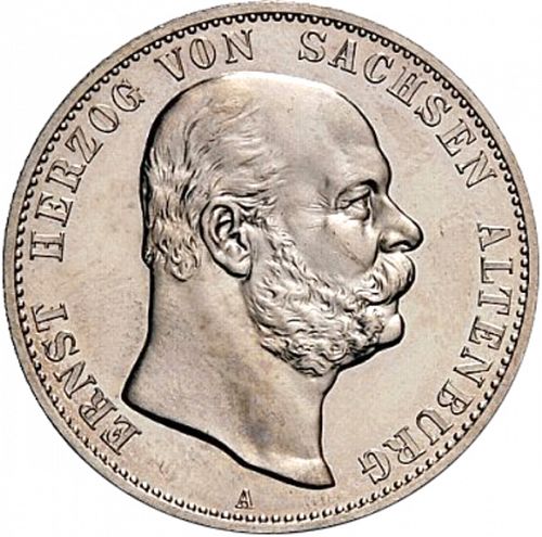 2 Mark Obverse Image minted in GERMANY in 1901A (1871-18 - Empire SAXE-ALTENBURG)  - The Coin Database