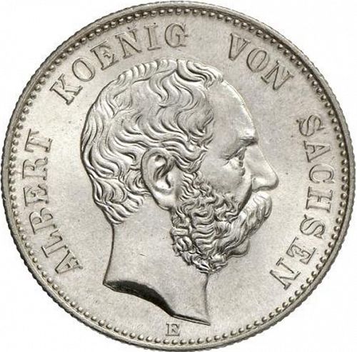 2 Mark Obverse Image minted in GERMANY in 1901E (1871-18 - Empire SAXONY-ALBERTINE)  - The Coin Database