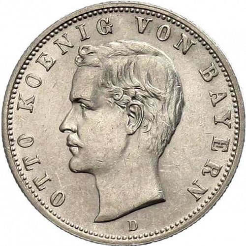 2 Mark Obverse Image minted in GERMANY in 1904D (1871-18 - Empire BAVARIA)  - The Coin Database