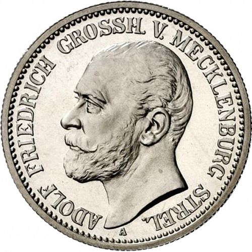 2 Mark Obverse Image minted in GERMANY in 1905A (1871-18 - Empire MECKLENBURG-STRELITZ)  - The Coin Database